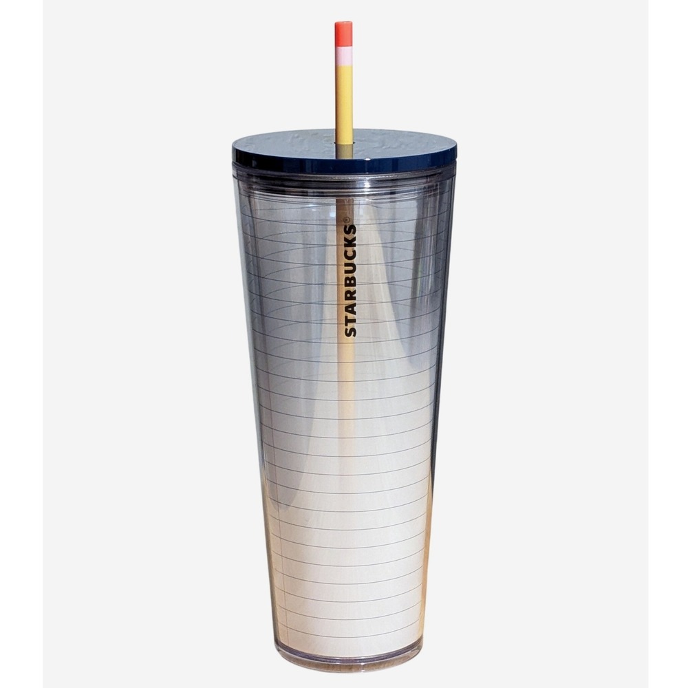 Starbucks Tumbler Cold Cup 24oz Venti Pencil Notebook Academic Teacher EUC